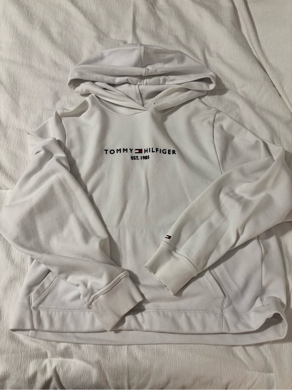Tommy Hilfiger White Logo Hoodie